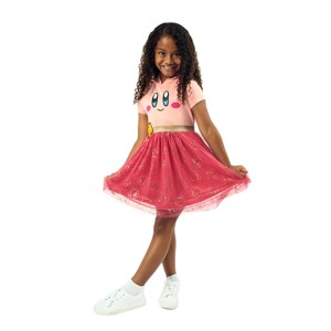 Kirby Big Face Girl's Cradle Pink Short Sleeve Hooded Cosplay Dress - 1 of 4