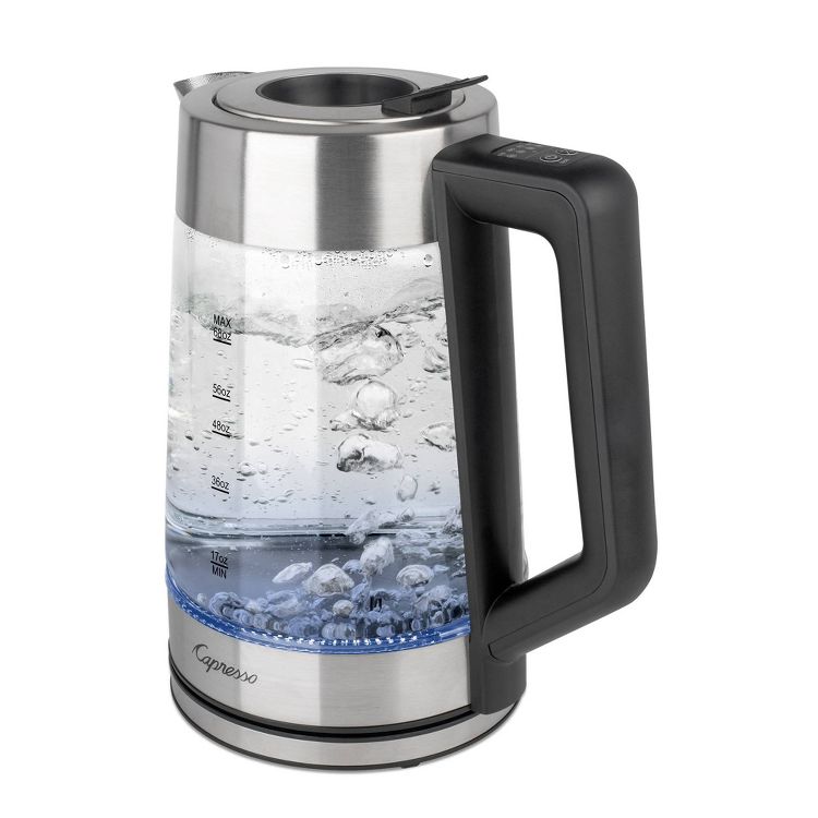Capresso H2O Glass Select Electric Water Kettle: 68oz Rapid-Boil, LED Indicator, Stainless Steel Lid, 1500W Heater, 1 of 15