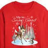 Disney Christmas - Up To Snow Good Cropped Long Sleeve Crew Neck Sweatshirt - Red - X-Large - 2 of 3