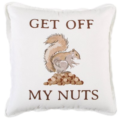 20"x20" Oversize Squirrel Poly Filled Square Throw Pillow - Rizzy Home: Embroidered, Indoor Accent, Canvas Cover