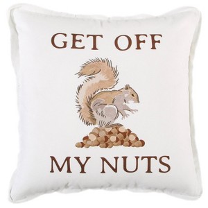 20"x20" Oversize Squirrel Poly Filled Square Throw Pillow - Rizzy Home: Embroidered, Indoor Accent, Canvas Cover - 1 of 4