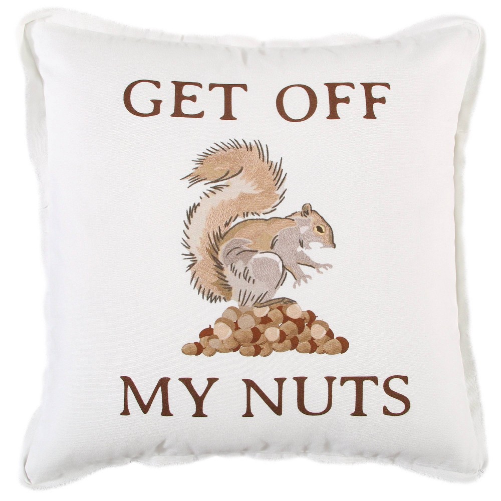 Photos - Pillow 20"x20" Oversize Squirrel Square Throw  Cover - Rizzy Home