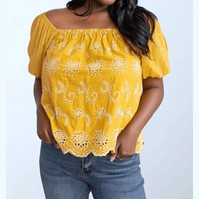 Women's Sunny Breeze Eyelet Blouse - Grace + Emma