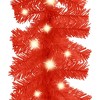 vidaXL Christmas Garland with LED Lights - Red PVC Festive Holiday Decoration - 33ft Garland - Versatile Use - Energy Efficient - 3 of 4