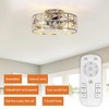 18" Antique Silver Crystal Flush Mount Smart Ceiling Fan with Light and Remote - 3 of 4