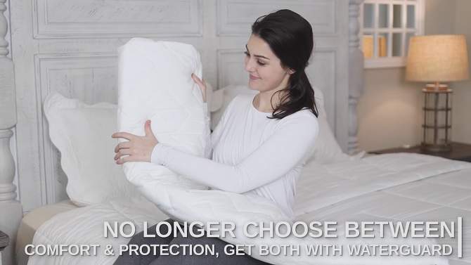 Waterguard Waterproof Quilted Mattress Pad Protector – White, 2 of 10, play video
