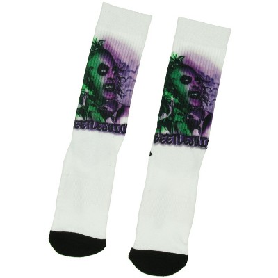 Beetlejuice Mens' Betelgeuse Graffiti Art Design Crew Socks 1 Pair