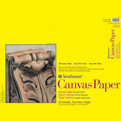Strathmore 300 Series White Canvas Paper Pad, 16 x 20 Inches, 115 lb, 10 Sheets