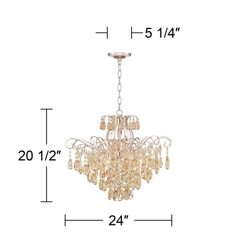 Vienna Full Spectrum Mellie Champagne Gold Chandelier 24" Wide French Crystal 6-Light Fixture for Dining Room House Kitchen Island Entryway Bedroom, 4 of 10