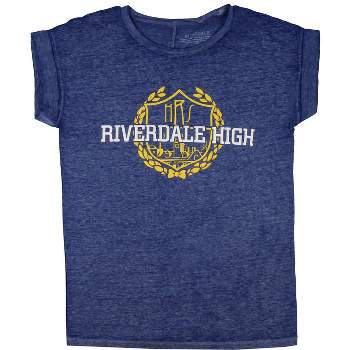 Riverdale Juniors High School Logo Burnout T-Shirt (X-Large) Adult Blue