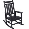 VYNXARIA Outdoor Rocking Chair Set with Side Table,3-Piece Rocking Chair Set with Wood-Texture,Black (includes 2 Rocking Chairs and 1 Table) - 2 of 4