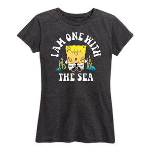 Women's - SpongeBob SquarePants - I'am One with The Sea Short Sleeve Graphic T-Shirt - 1 of 4