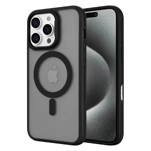 Entronix [Magnetic] Case Compatible with iPhone 16 Pro Max - Translucent Matte Back w/ Rugged Edges - 1 of 4