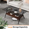Lyngins 38.6" Modern Tempered Glass Coffee Table with MDF Lower Panel & Metal Legs, Ideal Center Table with Smooth Edges, Modern Table for Living Room - 3 of 4