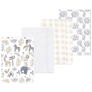 Luvable Friends Hudson Baby Flannel Burp Cloths 4pk Set - 1 of 2