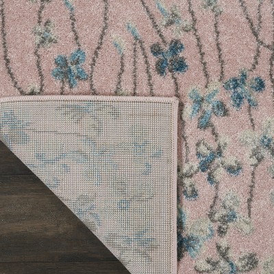 Bohemian Blossom Pink Floral Soft Viscose Area Rug