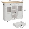 GustoWave Mobile Kitchen Island Cart, Coffee Bar Station with Storage, Drop Leaf Table - 3 of 4