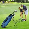 Costway Blue Golf Stand Cart Bag Club with Carry Organizer Pockets - 3 of 4