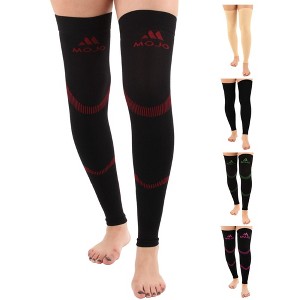 Mojo Men’s & Women’s 20–30mmHg Graduated Compression Thigh-High Sleeves – Circulation, Varicose Veins, Edema & Swelling Relief, A609VV - 1 of 4