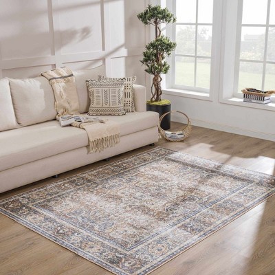 Hauteloom Arias Blue Flat Pile Washable Rug