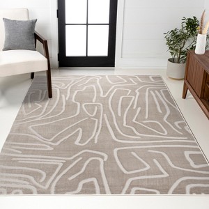 JONATHAN Y Alcina Modern Scandinavian Graphic Lines High-Low Area Rug - 1 of 4