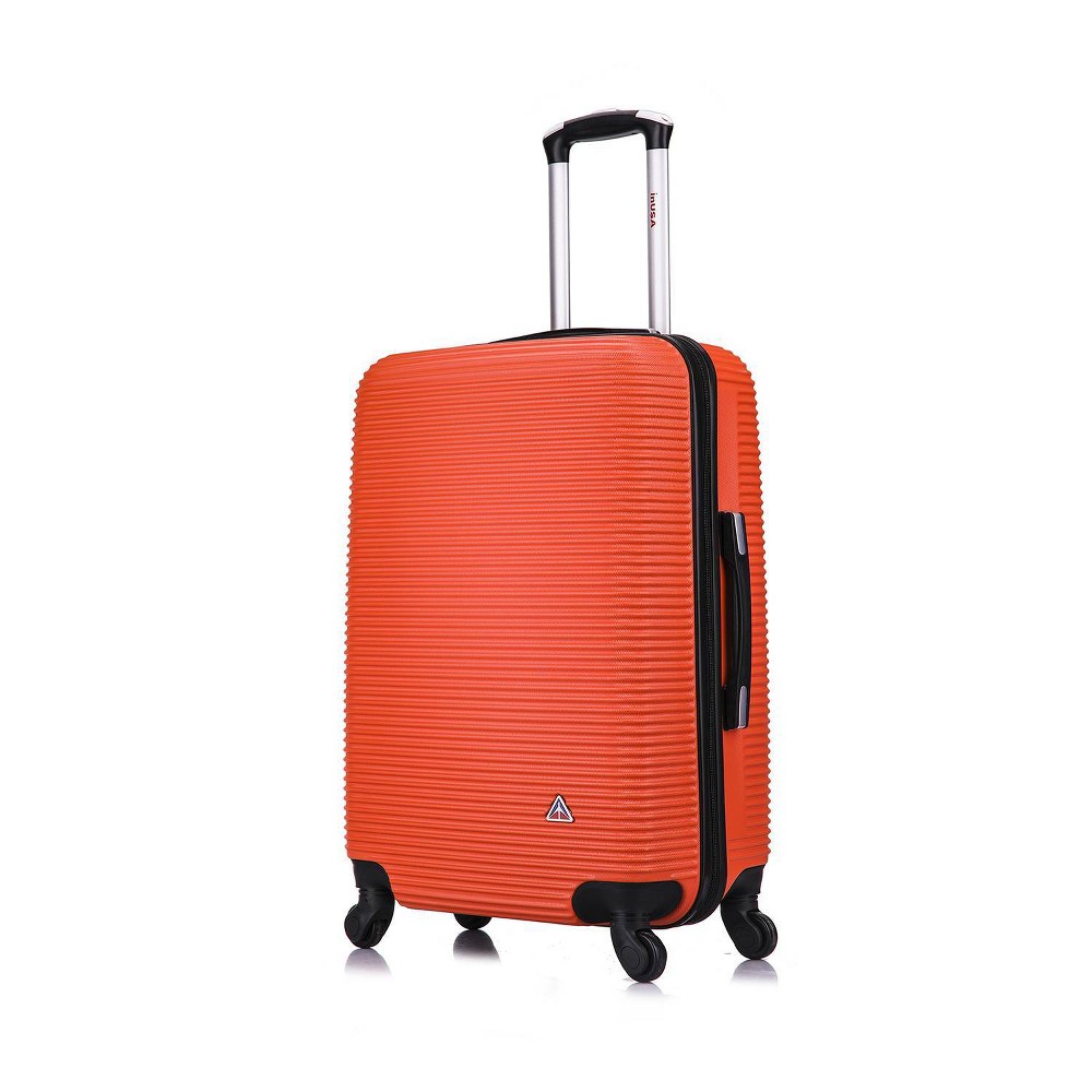 Photos - Luggage InUSA Royal Lightweight Hardside Medium Checked Spinner Suitcase - Orange 