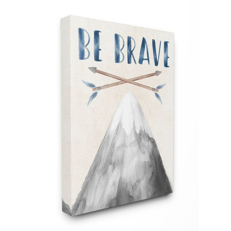 Stupell Industries Inspirational Be Brave Text Mountain Arrows Grey Blue, 1 of 6