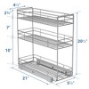 LOVMOR Pull Out Spice Rack for Narrow Cabinet (5?" W X 21" D),3 Tier Slide Out Cabinet Organizer and Pull Out Shelves - 3 of 4
