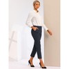 INSPIRE CHIC Women's High Waist Elastic Back Two Slant Pockets Office Work Ankle Pants - 2 of 4