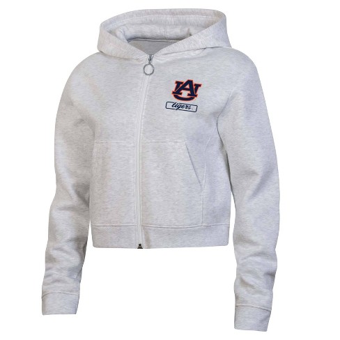 NCAA Auburn Tigers Women's Gray Fleece Zip Hoodie - S