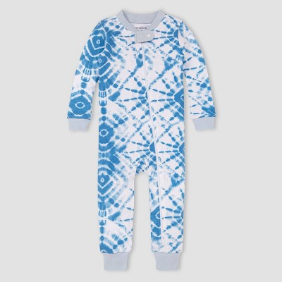 Burt's Bees Baby® Baby Boys' Diamond Printed Tie-Dye Footless Pajama Jumpsuit - 12M
