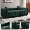 87.4'' Velvet 3-Seater Modular Loveseat Sofa with Metal Base Legs and 2 Pillows - 3 of 4