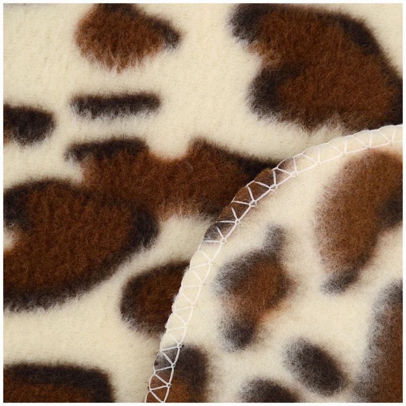 Women's Brown Fleece Jaguar 3-Piece Gloves Scarf Hat Winter Set, 3 of 4