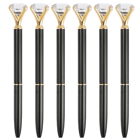 Unique Bargains Metal Sleek Design Medium Point Elegant Crystal Diamond Ballpoint Pen 6 Pcs - image 1 of 4