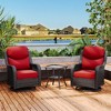 UPTION  2-person Outdoor Rattan Seating Group With Cushions - 3 of 4