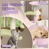 Gulches Pink 33 inch Flower Cat Tree Small Cats Plush Condo Curved Perch Sisal Posts Pom Pom Ball 11 lbs Tower Furniture - 4 of 4