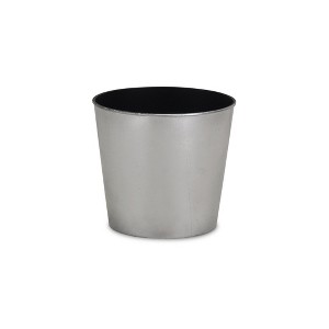 HomeRoots 7" Silver Recycled Plastic Indoor Outdoor Round Pot Planter - 1 of 3
