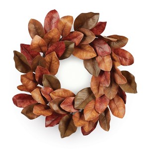 Fall Magnolia Leaf Wreath 24"D - 1 of 1