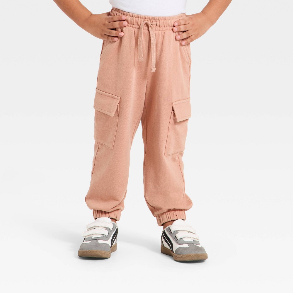 Toddler Boys' French Terry Cargo Pants - Cat & Jack™ Brown 5T