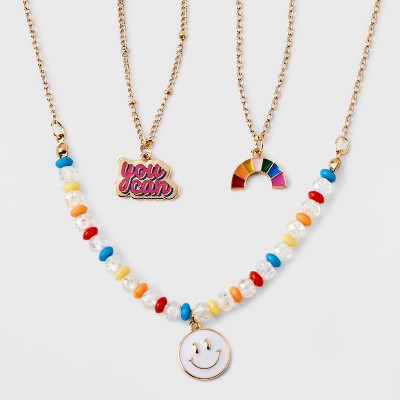 Multicolor beads smiley face necklace – KBJewels555