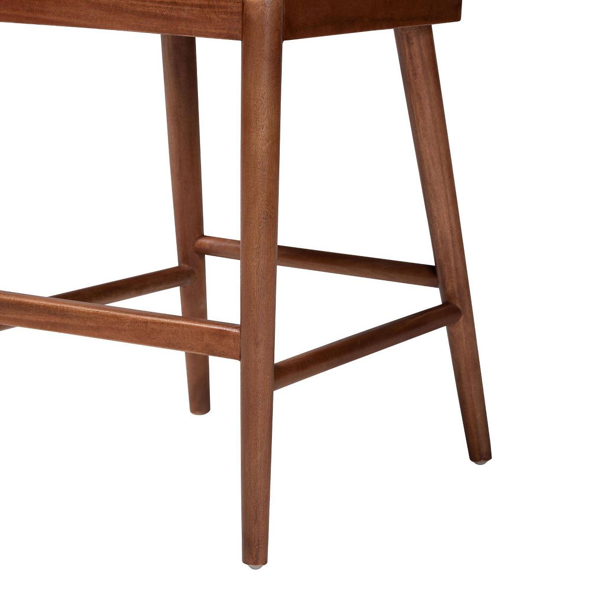 bali & pari Denver Acacia Wood and Seagrass Counter Height Barstool White/Walnut Brown: Upholstered Polyester, Fixed Seat - thumbnail 7