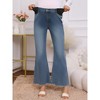 INSPIRE CHIC Womens Maternity Flare Jeans Mid-Rise Stretchy Bell Frayed Hem Casual Bootcut Denim Pregnancy Pants - 3 of 4