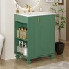 XINGHANZHENXUAN Bathroom Vanity with Sink, Solid Wood Cabinet with Soft-Close Doors, Side Storage & Ceramic Sink (Faucet Not Included) - 3 of 4