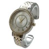 Olivia Pratt Round Face Rhinestone Bezel Textured Bangle Women Watch - 3 of 3