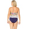 Women's Gradient Floral Strapless Blouson Keyhole One Piece Swimsuit - 2 of 4