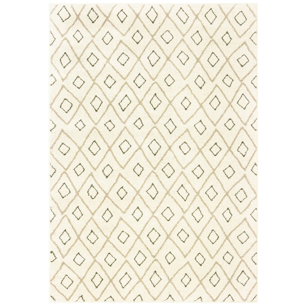 Photos - Area Rug 3'10"x5'5" Camryn Diamond Rug Ivory/Sand - Captiv8e Designs