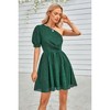 I AM A FASHION JUNKY One Shoulder Polka Dot Puff Sleeve Ruffle Dress - 4 of 4