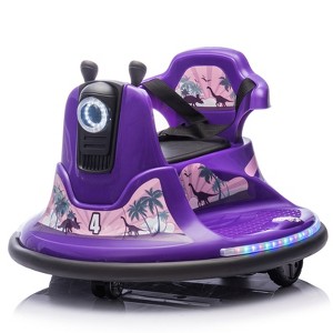 VisioGear Kids Ride On Bumper Car, Rotate 360 Degrees, Bumper strip, for Kids of 2-5 Years Old, Purple, 26.18"*26.18"*18.74" - 1 of 4