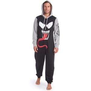Marvel Avengers Spider-Man Adult Fleece Zip Up Pajama Coverall - 1 of 4