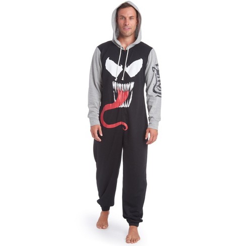 Marvel Spider Man Venom Mens Fleece Zip Up Pajama Coverall X Large